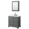 Custom image for Dark Gray with Matte Black Trim / White Cultured Marble, Rectangular Sink / Medicine Cabinet