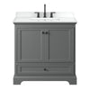 Custom image for Dark Gray with Matte Black Trim / White Cultured Marble, Rectangular Sink / No Mirror
