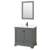 Custom image for Dark Gray with Matte Black Trim / White Quartz, Rectangular Sink / 24