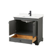 Custom image for Dark Gray with Matte Black Trim / White Quartz, Rectangular Sink / No Mirror