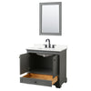 Custom image for Dark Gray with Matte Black Trim / White Quartz, Rectangular Sink / 24
