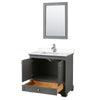 Custom image for Dark Gray with Polished Chrome Trim / Carrara Cultured Marble, Rectangular Sink / 24