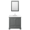 Custom image for Dark Gray with Polished Chrome Trim / Carrara Cultured Marble, Rectangular Sink / 24