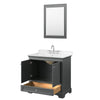 Custom image for Dark Gray with Polished Chrome Trim / Carrara Cultured Marble, Rectangular Sink / 24