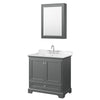 Custom image for Dark Gray with Polished Chrome Trim / Carrara Cultured Marble, Rectangular Sink / Medicine Cabinet