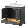 Custom image for Dark Gray with Polished Chrome Trim / Carrara Cultured Marble, Rectangular Sink / No Mirror