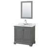Custom image for Dark Gray with Polished Chrome Trim / White Carrara Marble, Oval Sink / 24