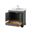 Custom image for Dark Gray with Polished Chrome Trim / White Carrara Marble, Oval Sink / No Mirror