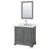 Custom image for Dark Gray with Polished Chrome Trim / White Carrara Marble, Rectangular Sink / 24