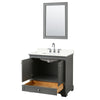 Custom image for Dark Gray with Polished Chrome Trim / Giotto Quartz, Rectangular Sink / 24