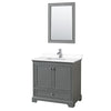 Custom image for Dark Gray with Polished Chrome Trim / White Cultured Marble, Rectangular Sink / 24
