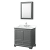 Custom image for Dark Gray with Polished Chrome Trim / White Cultured Marble, Rectangular Sink / Medicine Cabinet