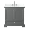 Custom image for Dark Gray with Polished Chrome Trim / White Cultured Marble, Rectangular Sink / No Mirror