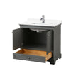 Custom image for Dark Gray with Polished Chrome Trim / White Quartz, Rectangular Sink / No Mirror