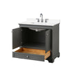 Custom image for Dark Gray with Polished Chrome Trim / White Quartz, Rectangular Sink / No Mirror