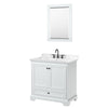 Custom image for White with Matte Black Trim / Carrara Cultured Marble, Rectangular Sink / 24
