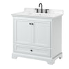 Custom image for White with Matte Black Trim / Carrara Cultured Marble, Rectangular Sink / No Mirror