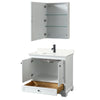 Custom image for White with Matte Black Trim / Giotto Quartz, Rectangular Sink / Medicine Cabinet