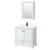 Custom image for White with Matte Black Trim / Giotto Quartz, Rectangular Sink / Medicine Cabinet