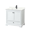 Custom image for White with Matte Black Trim / Giotto Quartz, Rectangular Sink / No Mirror