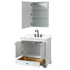 Custom image for White with Matte Black Trim / Giotto Quartz, Rectangular Sink / Medicine Cabinet