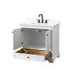 Custom image for White with Matte Black Trim / Giotto Quartz, Rectangular Sink / No Mirror