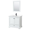 Custom image for White with Matte Black Trim / White Cultured Marble, Rectangular Sink / 24