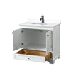 Custom image for White with Matte Black Trim / White Cultured Marble, Rectangular Sink / No Mirror