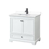 Custom image for White with Matte Black Trim / White Cultured Marble, Rectangular Sink / No Mirror