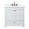 Custom image for White with Matte Black Trim / White Cultured Marble, Rectangular Sink / No Mirror