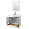 Custom image for White with Matte Black Trim / White Quartz, Rectangular Sink / 24