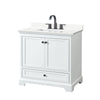 Custom image for White with Matte Black Trim / White Quartz, Rectangular Sink / No Mirror