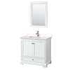 Custom image for White with Polished Chrome Trim / Carrara Cultured Marble, Rectangular Sink / 24