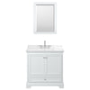 Custom image for White with Polished Chrome Trim / Carrara Cultured Marble, Rectangular Sink / 24