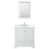 Custom image for White with Polished Chrome Trim / Carrara Cultured Marble, Rectangular Sink / Medicine Cabinet