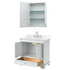 Custom image for White with Polished Chrome Trim / Carrara Cultured Marble, Rectangular Sink / Medicine Cabinet
