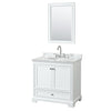 Custom image for White with Polished Chrome Trim / White Carrara Marble, Oval Sink / 24