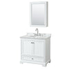 Custom image for White with Polished Chrome Trim / White Carrara Marble, Oval Sink / Medicine Cabinet