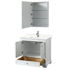Custom image for White with Polished Chrome Trim / Giotto Quartz, Rectangular Sink / Medicine Cabinet