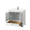Custom image for White with Polished Chrome Trim / Giotto Quartz, Rectangular Sink / No Mirror