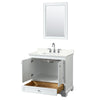 Custom image for White with Polished Chrome Trim / Giotto Quartz, Rectangular Sink / 24