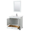 Custom image for White with Polished Chrome Trim / White Cultured Marble, Rectangular Sink / 24