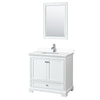 Custom image for White with Polished Chrome Trim / White Cultured Marble, Rectangular Sink / 24