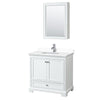 Custom image for White with Polished Chrome Trim / White Cultured Marble, Rectangular Sink / Medicine Cabinet