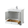 Custom image for White with Polished Chrome Trim / White Cultured Marble, Rectangular Sink / No Mirror