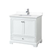 Custom image for White with Polished Chrome Trim / White Cultured Marble, Rectangular Sink / No Mirror