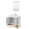 Custom image for White with Polished Chrome Trim / White Cultured Marble, Rectangular Sink / 24