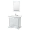 Custom image for White with Polished Chrome Trim / White Cultured Marble, Rectangular Sink / 24