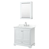 Custom image for White with Polished Chrome Trim / White Cultured Marble, Rectangular Sink / Medicine Cabinet