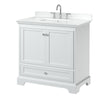Custom image for White with Polished Chrome Trim / White Cultured Marble, Rectangular Sink / No Mirror